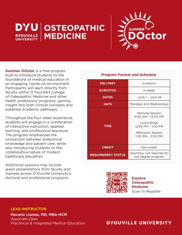 Summer D'Youville program
